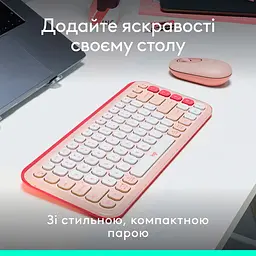 Комплект клавіатура та миша Logitech POP Icon Combo Bluetooth UA Rose [920-013142] [121100] - мініатюра 10