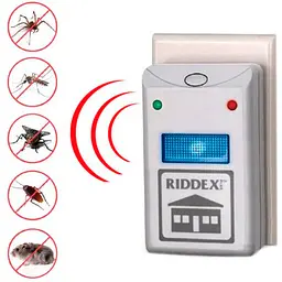 Ультразвуковий електромагнітний відлякувач гризунів і комах Pest Repeller, в розетку, 200 м², білий
