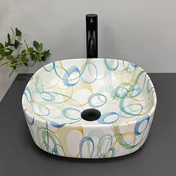 Умивальник VBI Arezzo abstract matt накладний VBI-013203, Кольоровий - мініатюра 1