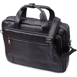 Місткий портфель для чоловіків з натуральної шкіри Vintage 23043 чорний