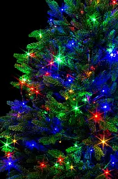 Світлодіодна гірлянда нитка на ялинку Кольорова 28 метрів 400 лампочок Laplandia інтер’єрна від мережі чорний провід (m.01.5В.400-) - мініатюра 4