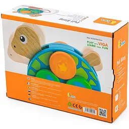 Дерев'яна каталка Viga Toys Черепаха (50080) - мініатюра 4