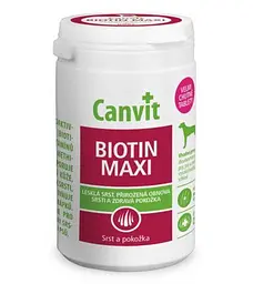 Вітаміни для покращення стану шкіри та вовни собак великих порід Canvit Biotin Maxi 166 табл.