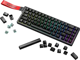 Ігрова дротова магнітна клавіатура FreeWolf F68 / Magnetic Switch / RGB / Wired / Black - мініатюра 2