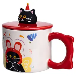 Чашка порцелянова Kitten's Birthday 400 мл червоний FM-24D - мініатюра 4
