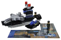 Конструктор блоковий QB300-205 "Block&Steps: Морська Місія" + ходилка та меморі гра 3в1, 124дет. qbee - мініатюра 2