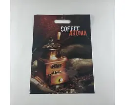 Пакет із прорізною ручкою, ламінований "Аромат Кава" 45/20 мк (30*40) ДПА (50 шт.)