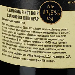Вино Cycles Gladiator Pinot Noir, червоне, сухе, 13,5%, 0,75 л - мініатюра 3