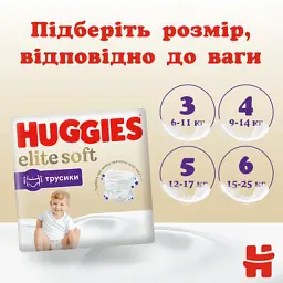 Підгузки Huggies Elite Soft 5 (12-17кг) Mega 34 шт (5029053549354) - мініатюра 11