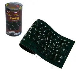 Безшумна комп'ютерна клавіатура Flexible Keyboard, гумова клавіатура для пк - мініатюра 2