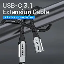 Кабель подовжувач Vention Thunderbolt 3 — USB 3.1 Type-C M-F (60W 20V 3A) 4K 60HZ 1 метр - мініатюра 6