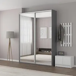 Шафа-купе Idea серія 9 180 x 60 x 210 см Антрацит Дзеркало