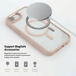 Чехол Apple iPhone 16e/17e, Unit MagSafe, розовый, прозрачный, магсейф, противоударный, магнитный, панель-накладка с поддержкой MagSafe, с поддержкой беспроводной зарядки, TPU+PC, защита всего корпуса, ударопрочный, ArmorStandart (ARM83875) - мініатюра 4