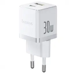Зарядний пристрій Baseus Palm Fast Charger Type-C+USB 30W white (P1011160A213-00) - мініатюра 5