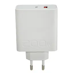 Зарядний адаптер 200W Power Adapter Suie, блок живлення з USB-A і USB-C, білий мережевий для телефону - мініатюра 4