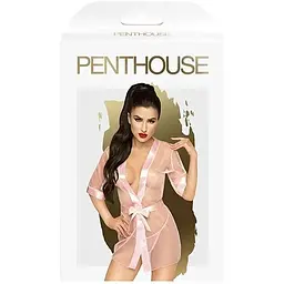 Комплект з прозорим пеньюаром та мініатюрними стрінгами Penthouse - Midnight Mirage Rose XL - мініатюра 3