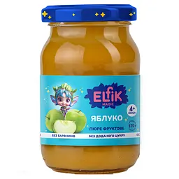 Уцінка. Набір пюре фруктове Elfik Magic Яблуко склобанка 1020 г (6 шт. х 170 г) 