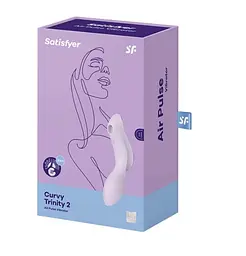 Вакуумний стимулятор клітора з вібрацією Satisfyer Curvy Trinity 2 бузковий - мініатюра 6