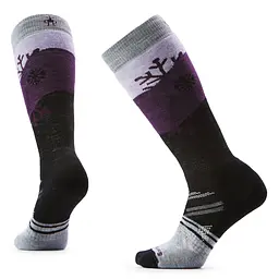 Шкарпетки жіночі Smartwool Wm's Ski Full Cushion Snowpocalypse Pattern OTC 38-41 Чорний-Фіолетовий