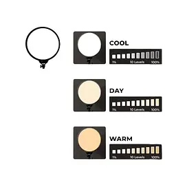 Кільцева лампа суцільний круг Neepho NP-36 Led Soft Ring Light 360 градусів 3 режими - мініатюра 4