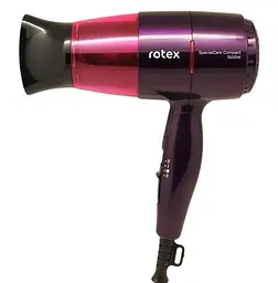 Складаний міні фен Rotex RFF157-V SpecialCare Compact дорожній для сушіння укладання компактний електрофен 1500 Вт Фіолетовий