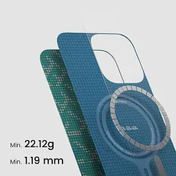 Карбоновий чохол Pitaka Tactile Woven Case PTK Classic Monogram Gold Green для iPhone 16 Pro Max (KI1601PTKP) - мініатюра 3