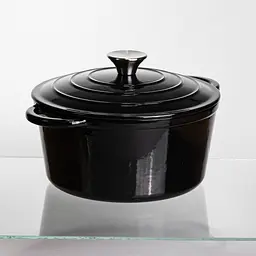 Каструля чавунна емальована 4 л, чорний Yongkang HP-FLG-1 BLACK - мініатюра 6