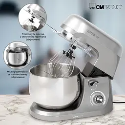 Кухонний комбайн Clatronic KM 3709 тістоміс потужність 1000 Вт чаша 5 літрів - мініатюра 2