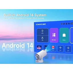 Смарт проектор з автофокусом Magcubic HY300 Pro+ Plus Android 14, chip H726, 8K24fps, 1GB/8GB Wi-Fi 2.4G/5G Кінотеатр White (19030) - мініатюра 3