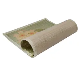 Бамбуковий килимок оливковий з квітами 45x30 см (91640002) - мініатюра 3