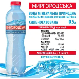 Упаковка мінеральної води Миргородська сильногазована 6 л (0.5 л x 12 шт.) - мініатюра 4