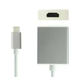 Перехідник USB 3.1 Type-C HDMI F сріблястий - мініатюра 2