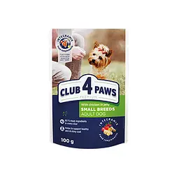 Вологий корм для собак Club 4 Paws з куркою в желе, 100 г