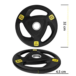 Диск олімпійський Cornix 1 x 10 кг 51 мм металевий, прогумований Black XR-0426 - мініатюра 6