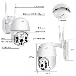 Камера відеоспостереження XPRO PTZ N4 WIFI 4MP кут огляду 355° (41814-PTZ N4 WIFI 4MP_1109) - мініатюра 3
