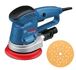 Ексцентрикова шліфмашина Bosch GEX 34-150 Professional з адаптером для пилососа, шліфтарілкою та шліфлистом по дереву С470