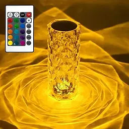 Настільна лампа нічник LED Rose Diamond 16 режимів підсвічування 5 Вт Світильник настільний з пультом від USB/батарейки - мініатюра 6