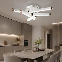 Світлодіодна люстра Splendid Ray L1647/6 LED (WT+GD), білий, золото, 66 Вт, від 6-15 м²