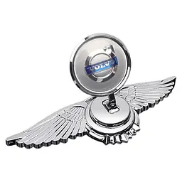Емблема приціл Volvo орлині крила метал Хром 215х70х72 мм на скотчі (Завод)