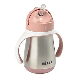 Поїльник з трубочкою Beaba Old Pink з нержавіючої сталі, 250 мл, рожевий (913482) - мініатюра 3
