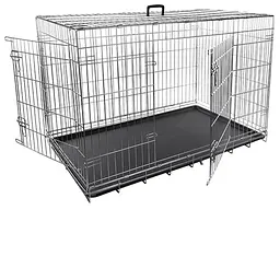 Flamingo Wire Cage фламинго клітка для собак двохдверна з ручкою та висувним піддоном 120х76х82 см