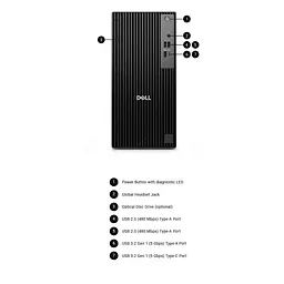 Комп'ютер персональний Dell Pro Tower Intel i5-14500 16GB F512GB UMA кл+м Win11P - мініатюра 5