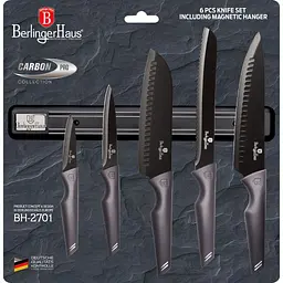 Набір ножів Berlinger Haus Metallic Line Carbon Pro Edition, сірий (BH 2701) - мініатюра 2