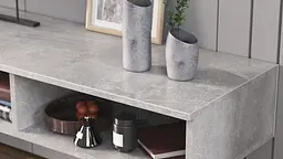 Тумба під ТВ Невада Ferrum-decor 45x100x38 Чорний метал ДСП Бетон 16 мм (FRD-106719) - мініатюра 2