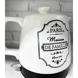 Електрочайник керамічний Maestro MR-072 Paris Maison De Famille 1л 1000 Вт Чорний/Білий - мініатюра 3