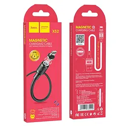 Кабель Hoco X52 Pisces Cable USB to Lightning 2,4A 1m Black - мініатюра 2