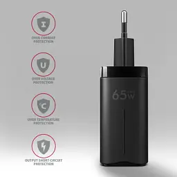 Зарядний пристрій AXAGON 1xUSB + 2xUSB-C 65W QC4+ PD3.0 PPS black (ACU-DPQ65) - мініатюра 6