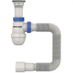 Сифон MIXXUS для умивальника з пластиковим випуском SU-06-A 1 1/2"x40