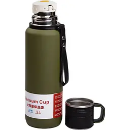 Термос High Bottle 1 л із заварником та фліп кришкою, оливковий Yiwu HP-14-28GR - мініатюра 5