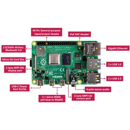 Мікро ПК Raspberry Pi 4, Model B, 4GB (RPI4-MODBP-4GB/RPI403) - мініатюра 5